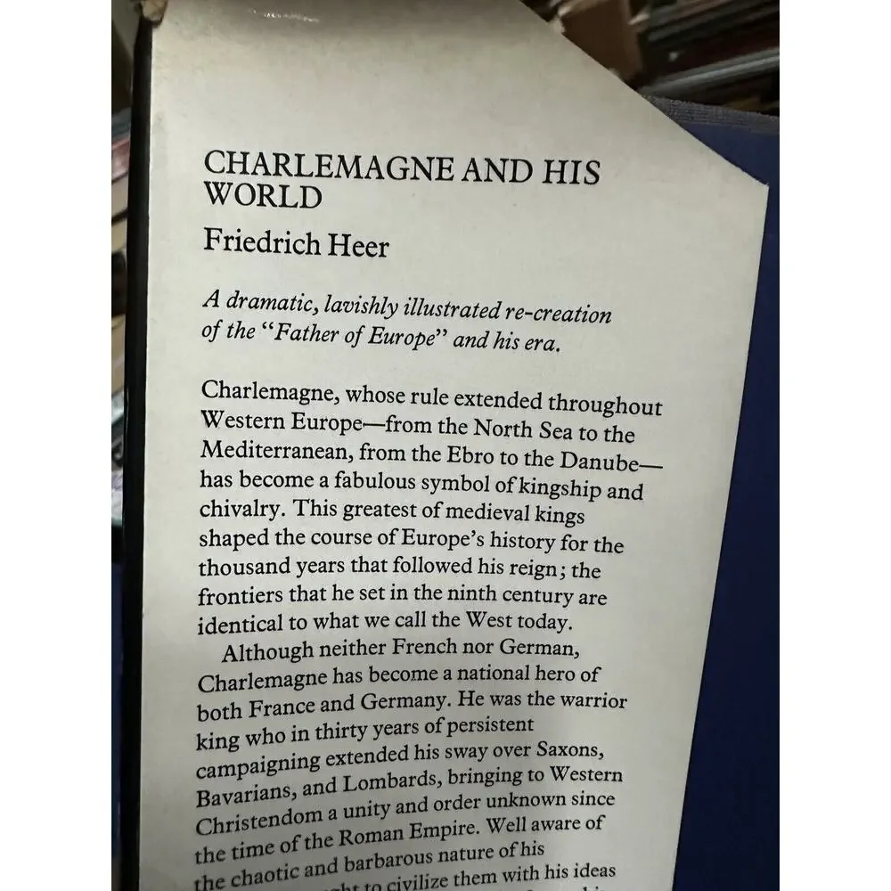 CHARLEMAGNE AND HIS WORLD by Friedrich Heer 1975 HC 1st Amer.‎ Ed.